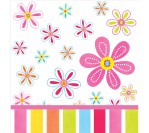 Pink Flower Cheer Printed Plastic Table cover (137cm X 274cm)